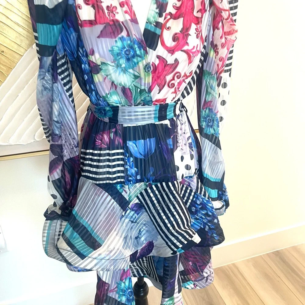 Vibrant Multicolor Ruffle Dress - Picture 2 of 4
